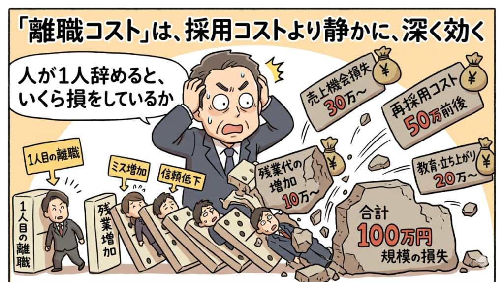 人が1人辞めると、いくら損をしているか